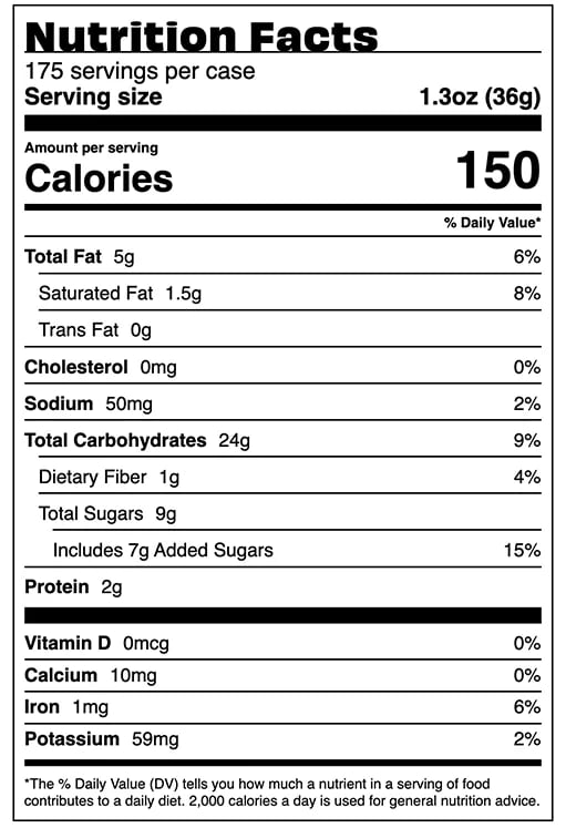 Nutrition Facts - Berry Apple Crisp Bar