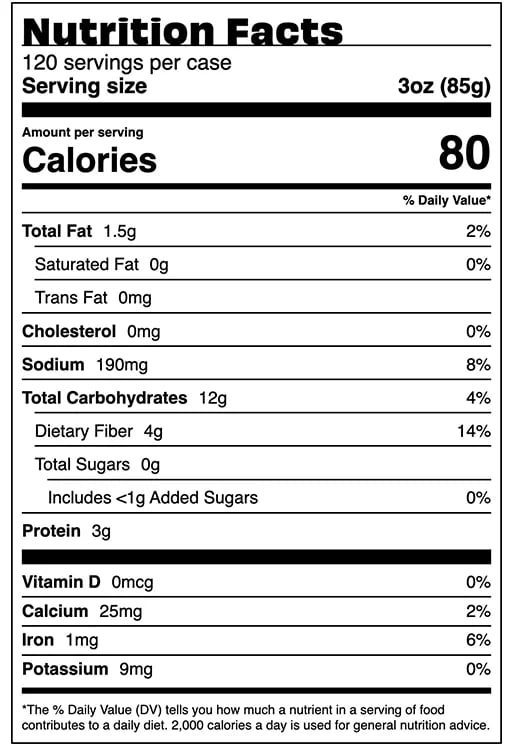 Nutrition Facts - Bean Dipz Original