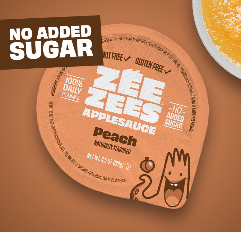 Zee Zees Applesauce - Peach - POS(NO SUGAR ADDED)